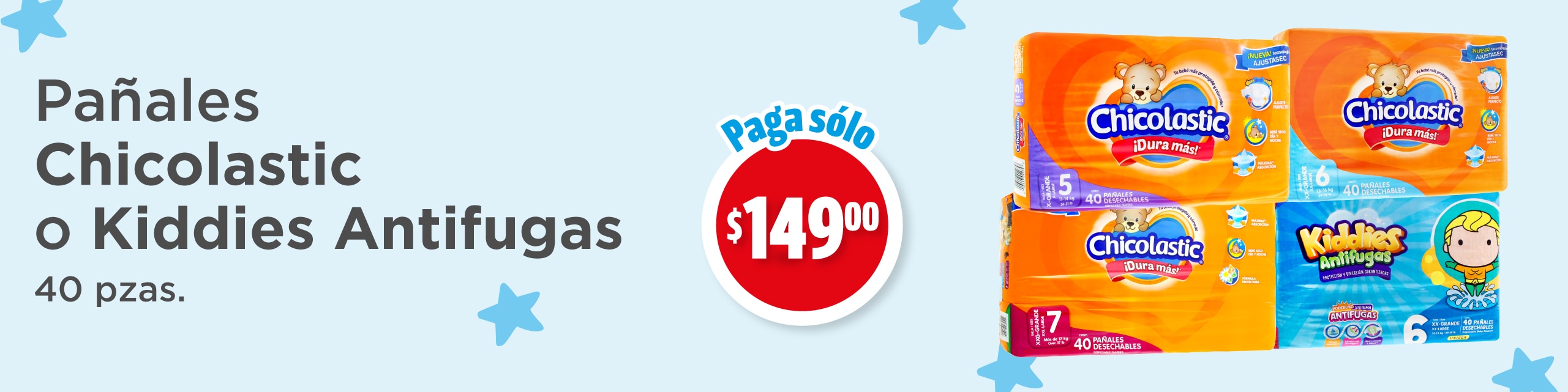 P&ntilde;alaes chicolastic o kiddies antifugas por solo 149 pesos