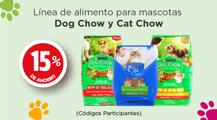  dog chow y felix 15 por ciento de ahorro