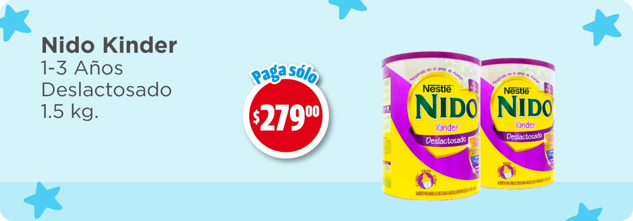 Nido K&iacute;nder Deslactosada paga solo $279 pesos