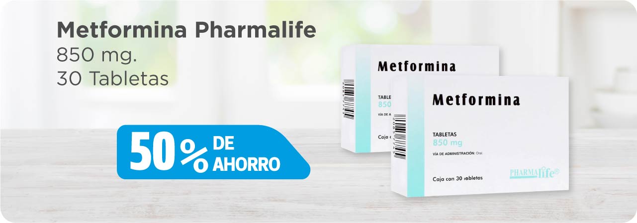 Metformina Pharmalife 50% de ahorro