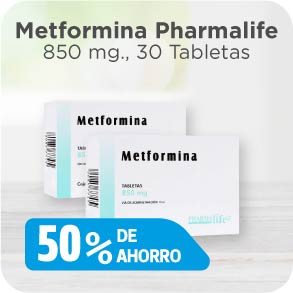 Metformina Pharmalife 50% de ahorro