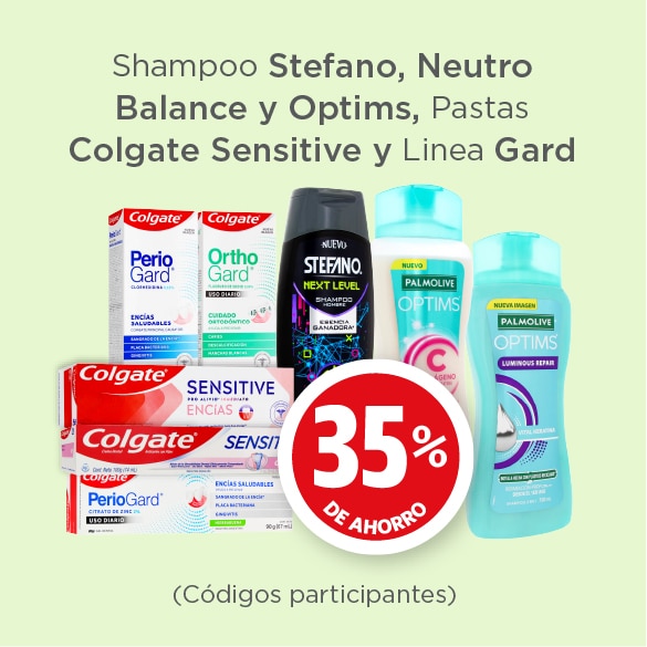 stefano, neutro balance, optims, colgate 35% de ahorro