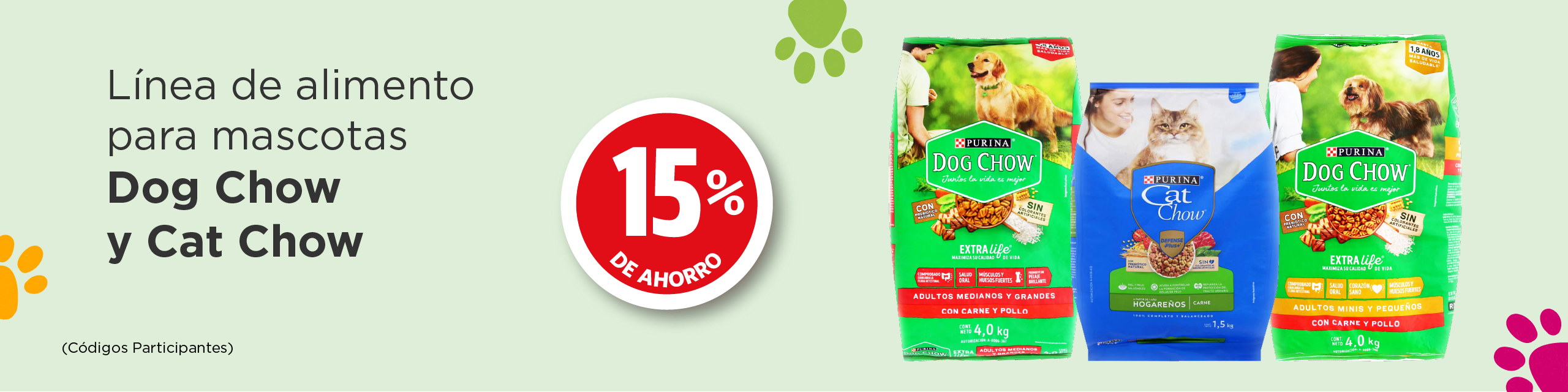  dog chow y felix 15 por ciento de ahorro