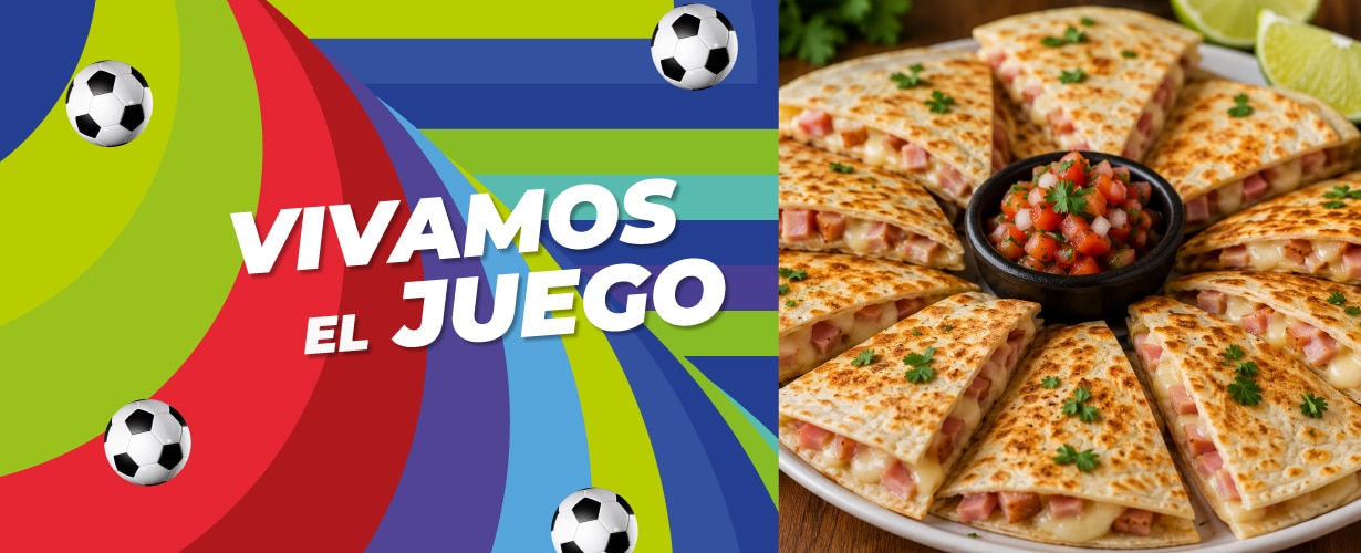 Quesadillas en triángulos para compartir