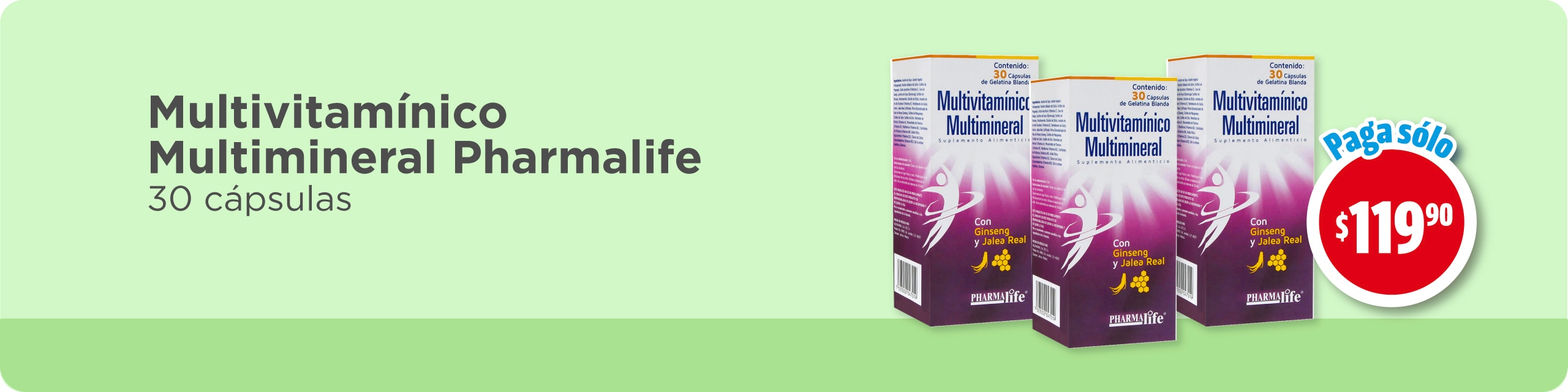 Multivitam&iacute;nico Multimineral Pharmalife paga s&oacute;lo $119.90